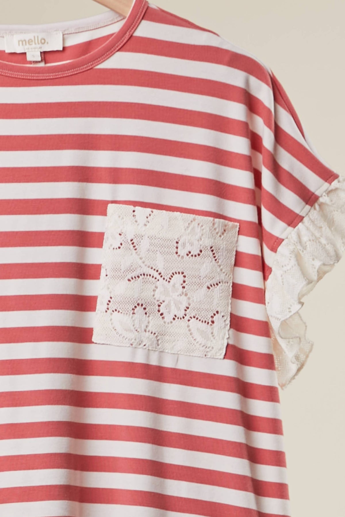 Mello Striped Lace Top