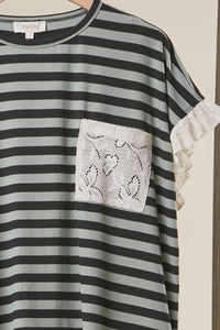 Mello Striped Lace Top