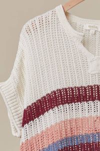 Mello Boho Striped Crochet Top