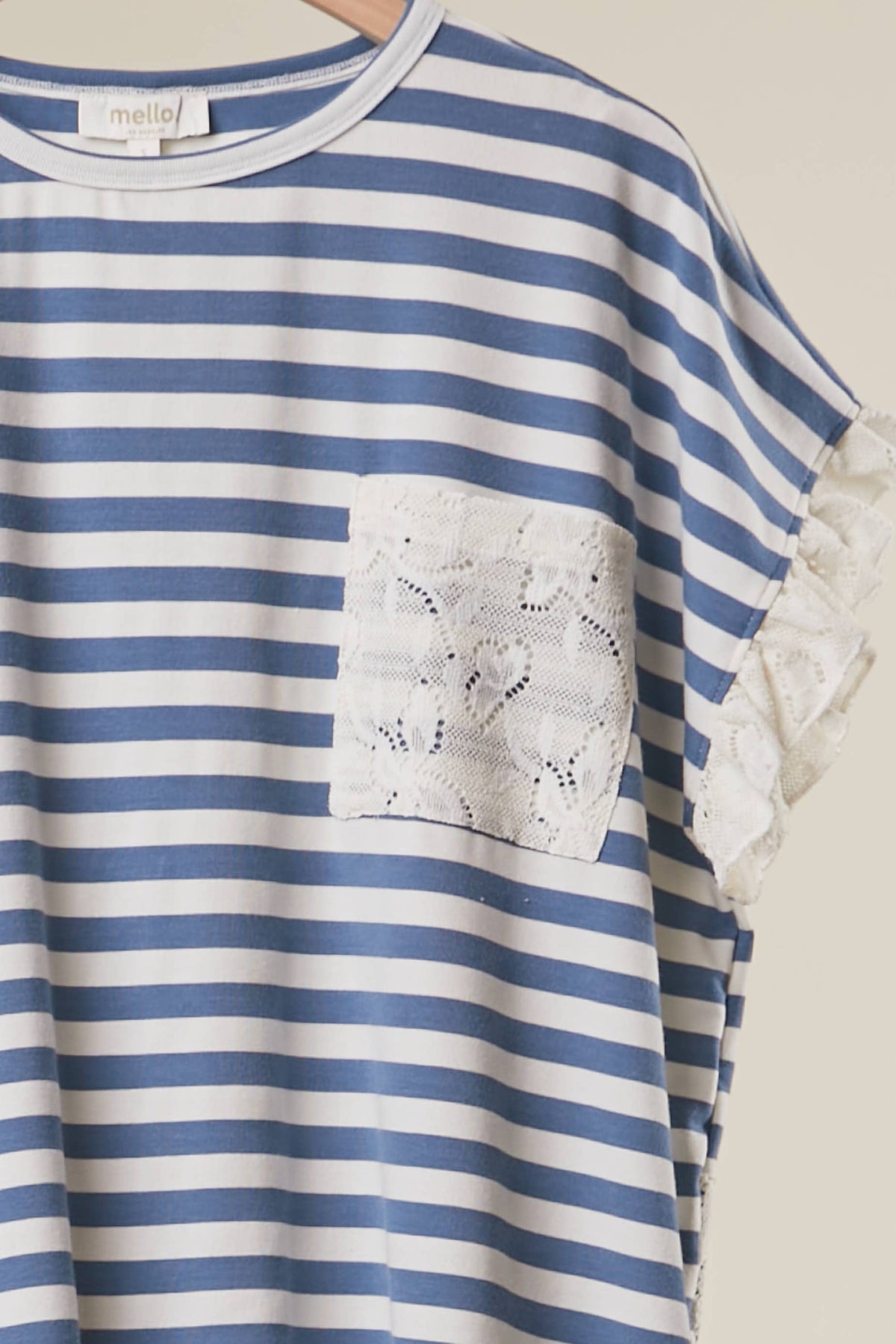 Mello Striped Lace Top