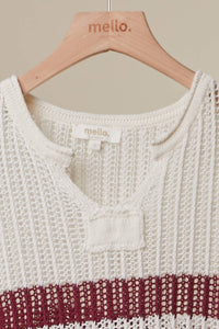 Mello Boho Striped Crochet Top