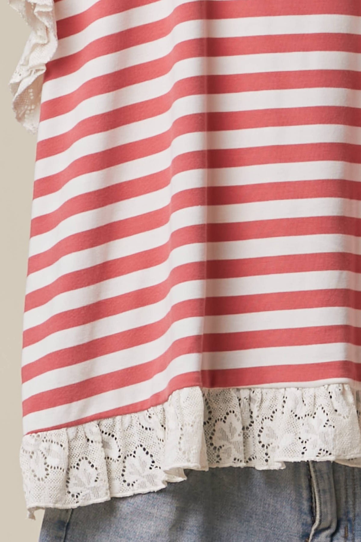 Mello Striped Lace Top