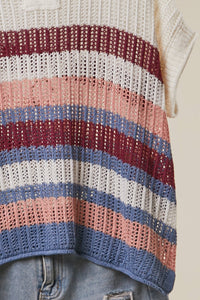 Mello Boho Striped Crochet Top