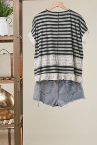 Mello Striped Lace Top