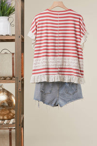 Mello Striped Lace Top